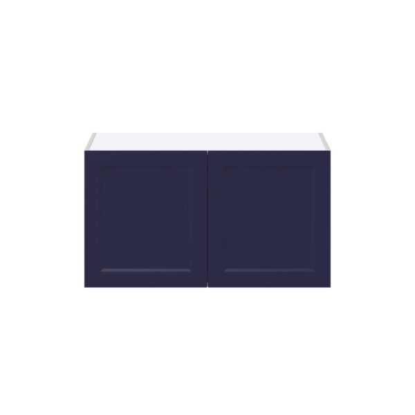 Camellia Painted Midnight Blue Recessed Assembled Deep Wall Bridge  Cabinet (36 in. W X 20 in. H X 24 in. D)