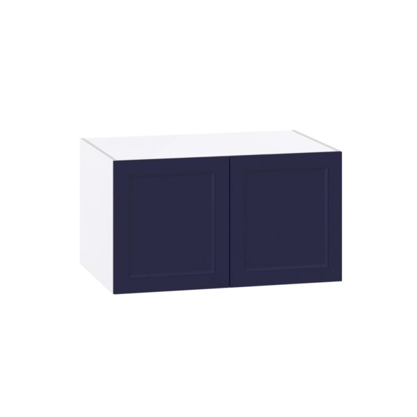 Camellia Painted Midnight Blue Recessed Assembled Deep Wall Bridge  Cabinet (36 in. W X 20 in. H X 24 in. D)