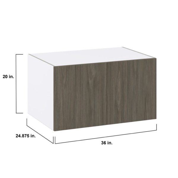 Cordyline Textured Slab Walnut Assembled Deep Wall Bridge  Cabinet (36 in. W X 20 in. H X 24 in. D)