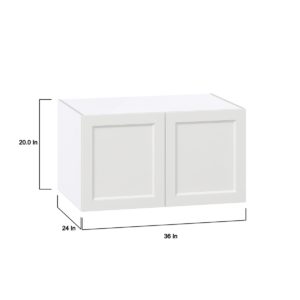 Magnolia Painted Bright White Recessed Assembled Deep Wall Bridge  Cabinet (36 in. W X 20 in. H X 24 in. D)