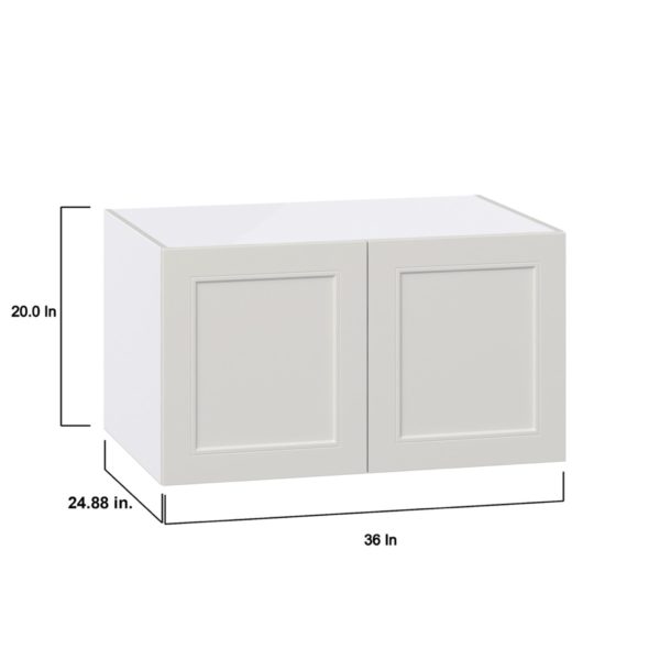 Wisteria Painted Light Gray Recessed Assembled Deep Wall Bridge  Cabinet (36 in. W X 20 in. H X 24 in. D)