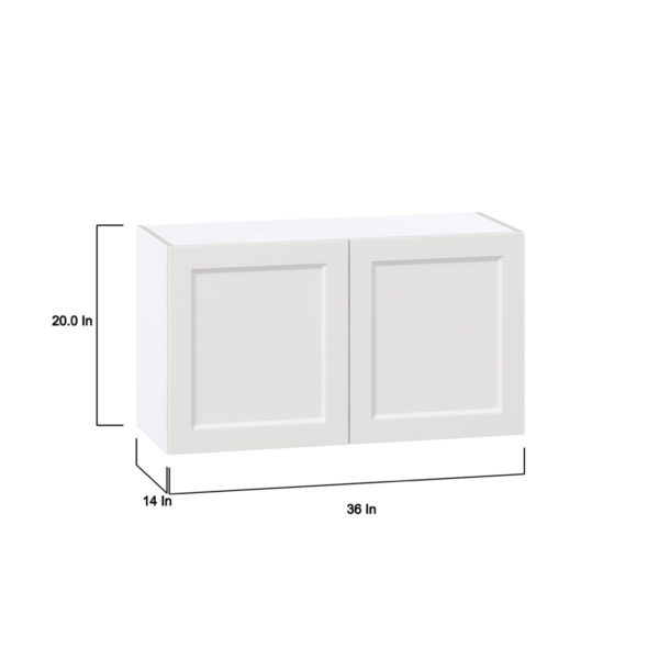 Magnolia Painted Bright White Recessed Assembled  Wall Bridge  Cabinet (36 in. W X 20 in. H X 14 in. D)