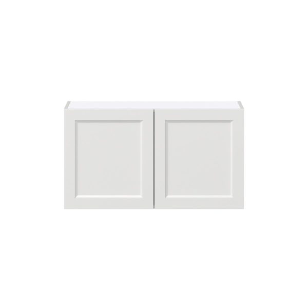 Magnolia Painted Bright White Recessed Assembled  Wall Bridge  Cabinet (36 in. W X 20 in. H X 14 in. D)