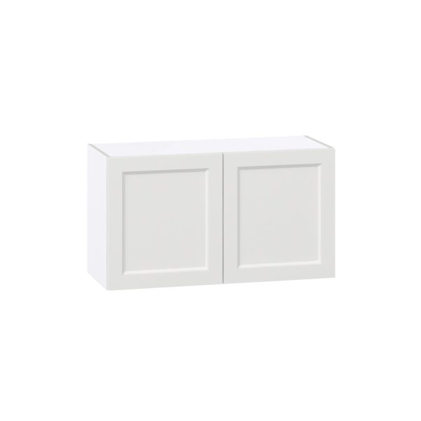 Magnolia Painted Bright White Recessed Assembled  Wall Bridge  Cabinet (36 in. W X 20 in. H X 14 in. D)