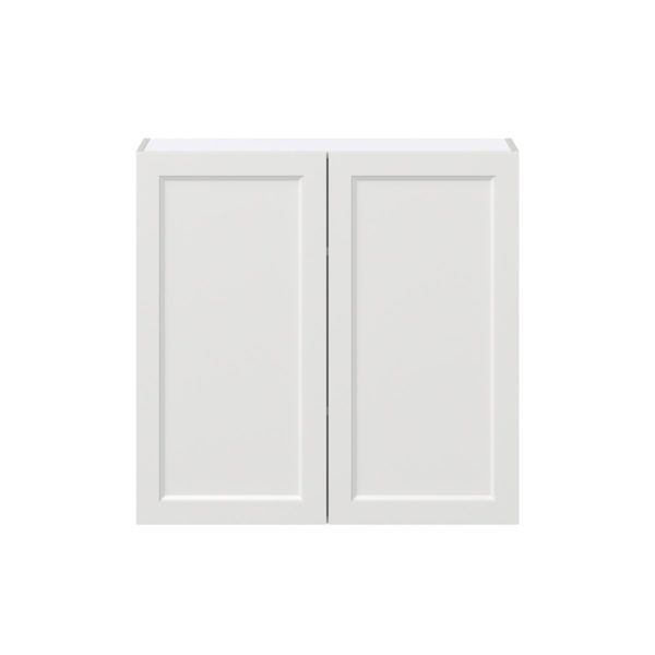 Magnolia Painted Bright White Recessed Assembled Wall  Cabinet with 2 Full High Doors (36 in. W x 35 in. H x 14 in. D)