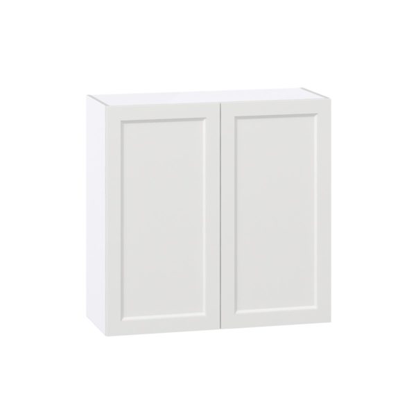 Magnolia Painted Bright White Recessed Assembled Wall  Cabinet with 2 Full High Doors (36 in. W x 35 in. H x 14 in. D)