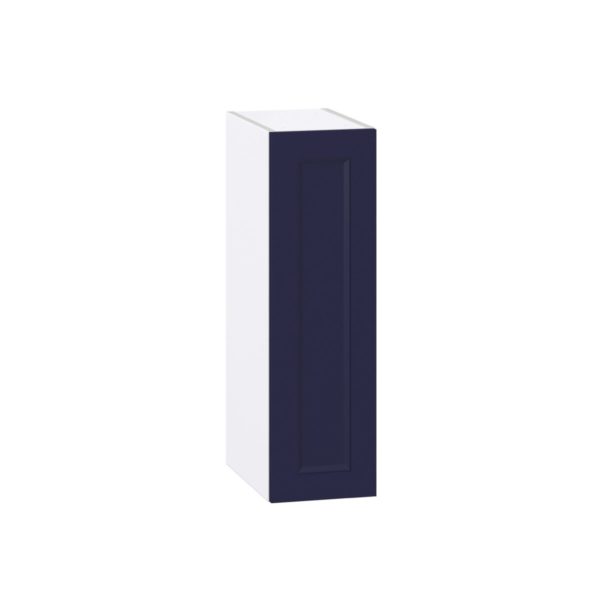 Camellia Painted Midnight Blue Recessed Assembled Wall  Cabinet with Full High Door (9 in. W x 30 in. H x 14 in. D)