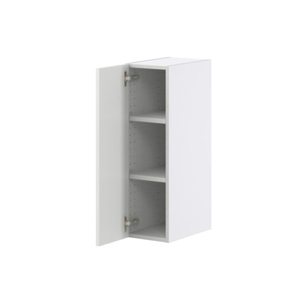 Magnolia Painted Bright White Recessed Assembled Wall  Cabinet with Full High Door (9 in. W x 30 in. H x 14 in. D)