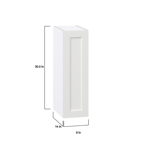 Magnolia Painted Bright White Recessed Assembled Wall  Cabinet with Full High Door (9 in. W x 30 in. H x 14 in. D)