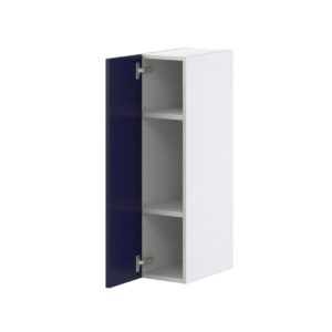 Camellia Painted Midnight Blue Recessed Assembled Wall  Cabinet with Full High Door (9 in. W x 35 in. H x 14 in. D)