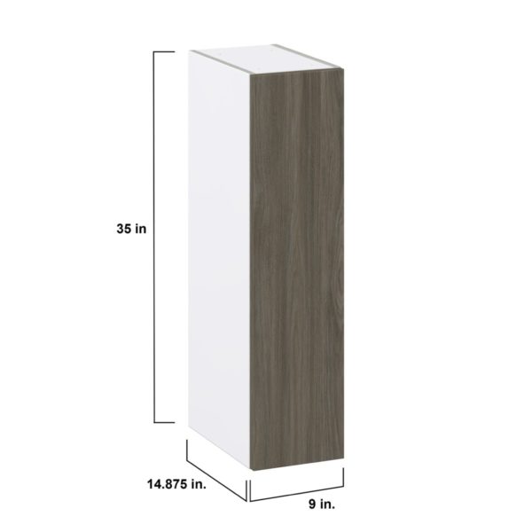 Cordyline Textured Slab Walnut Assembled Wall  Cabinet with Full High Door (9 in. W x 35 in. H x 14 in. D)