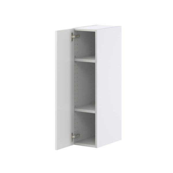 Magnolia Painted Bright White Recessed Assembled Wall  Cabinet with Full High Door (9 in. W x 35 in. H x 14 in. D)