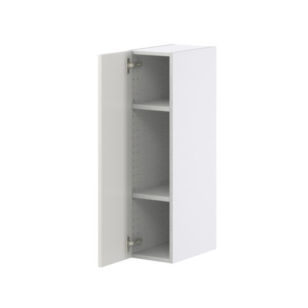 Wisteria Painted Light Gray Recessed Assembled Wall  Cabinet with Full High Door (9 in. W x 35 in. H x 14 in. D)