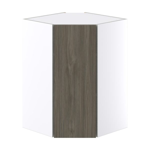 Cordyline Textured Slab Walnut Assembled Wall Diagonal Corner Cabinet with a Door (24 in. W x 35 in. H x 24 in. D)