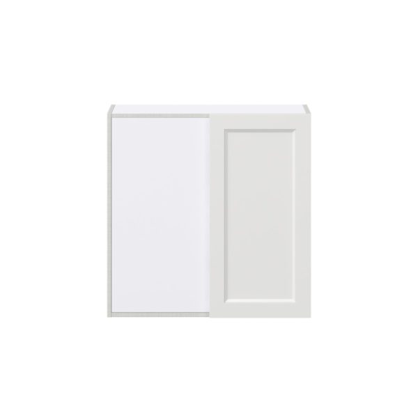 Magnolia Painted Bright White Recessed Assembled Wall Blind Corner  Cabinet (30 in. W X 30 in. H X 14 in. D)