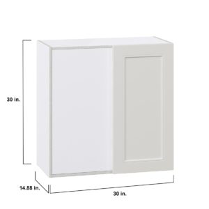 Wisteria Painted Light Gray Recessed Assembled Wall Blind Corner  Cabinet (30 in. W X 30 in. H X 14 in. D)