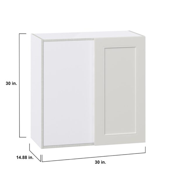 Wisteria Painted Light Gray Recessed Assembled Wall Blind Corner  Cabinet (30 in. W X 30 in. H X 14 in. D)