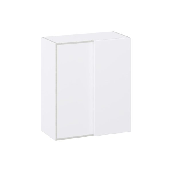 Lily Bright White  Slab Assembled Wall Blind Corner  Cabinet (30 in. W X 35 in. H X 14 in. D)