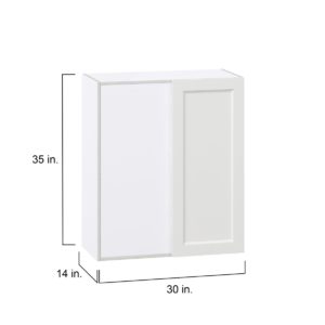 Magnolia Painted Bright White Recessed Assembled Wall Blind Corner  Cabinet (30 in. W X 35 in. H X 14 in. D)