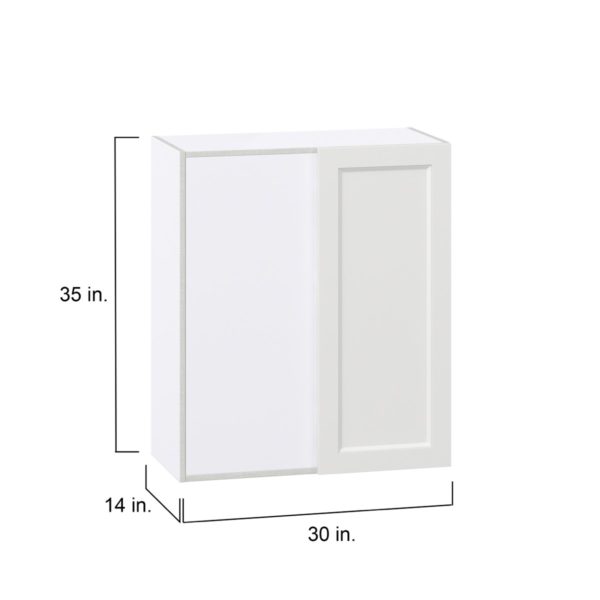 Magnolia Painted Bright White Recessed Assembled Wall Blind Corner  Cabinet (30 in. W X 35 in. H X 14 in. D)