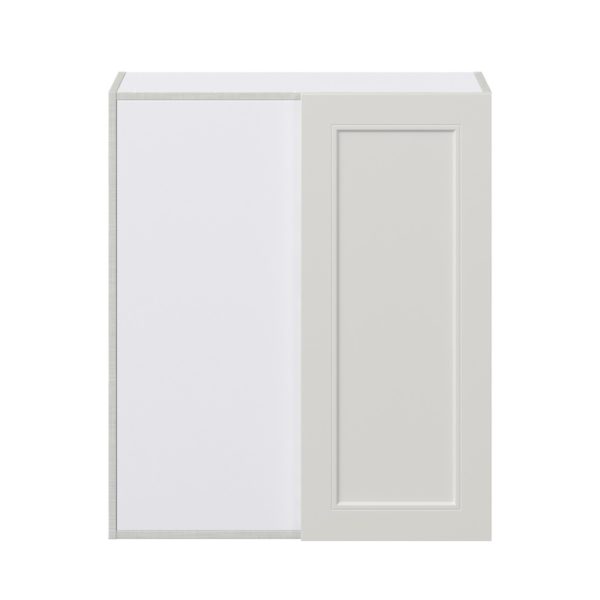 Wisteria Painted Light Gray Recessed Assembled Wall Blind Corner  Cabinet (30 in. W X 35 in. H X 14 in. D)