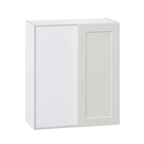 Wisteria Painted Light Gray Recessed Assembled Wall Blind Corner  Cabinet (30 in. W X 35 in. H X 14 in. D)