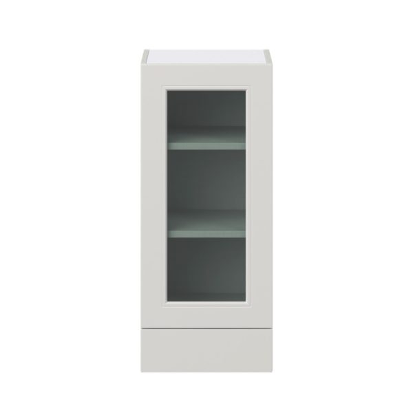 Wisteria Painted Light Gray  Assembled Wall  Cabinet with a Glass Door and a 5 in. Drawer (15 in. W x 35 in. H x 14 in. D)