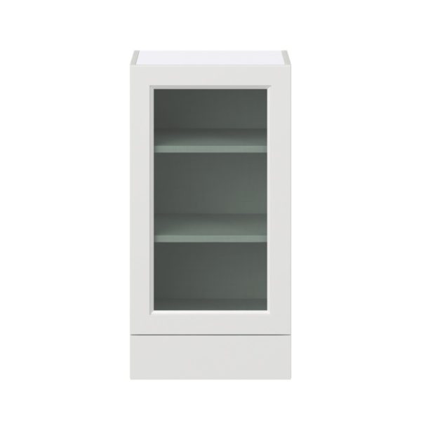 Magnolia Painted Bright White Assembled Wall  Cabinet with a Glass Door and a 5 in. Drawer (18 in. W x 35 in. H x 14 in. D)