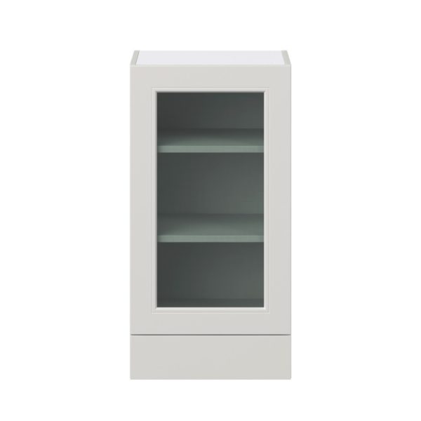 Wisteria Painted Light Gray  Assembled Wall  Cabinet with a Glass Door and a 5 in. Drawer (18 in. W x 35 in. H x 14 in. D)