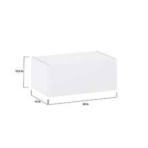 Lily Bright White  Slab Assembled Wall Bridge  Cabinet with Lift Up Door (24 in. W X 10 in. H X 14 in. D)