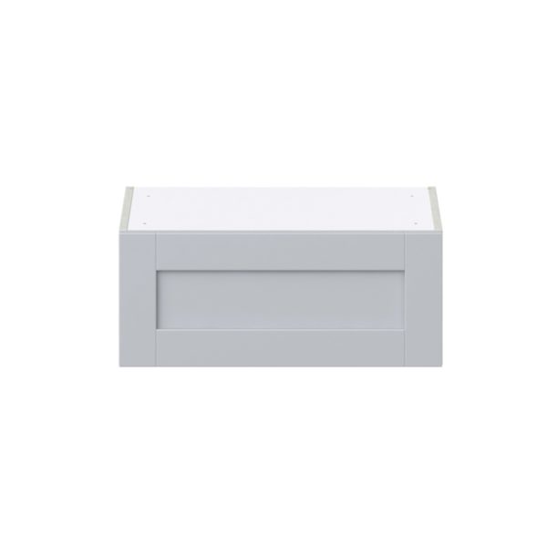 Sea Holly Light Gray  Shaker Assembled Wall Bridge  Cabinet with Lift Up Door (24 in. W X 10 in. H X 14 in. D)