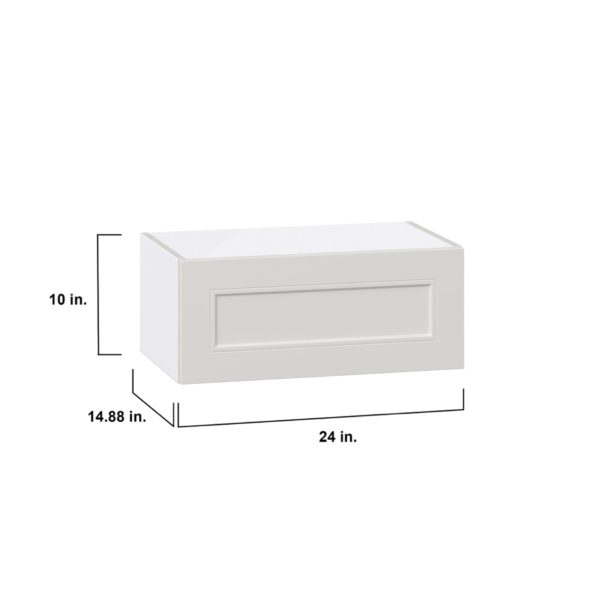 Wisteria Painted Light Gray Recessed Assembled Wall Bridge  Cabinet with Lift Up Door (24 in. W X 10 in. H X 14 in. D)