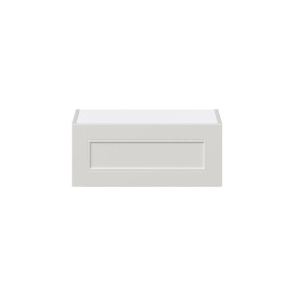 Wisteria Painted Light Gray Recessed Assembled Wall Bridge  Cabinet with Lift Up Door (24 in. W X 10 in. H X 14 in. D)