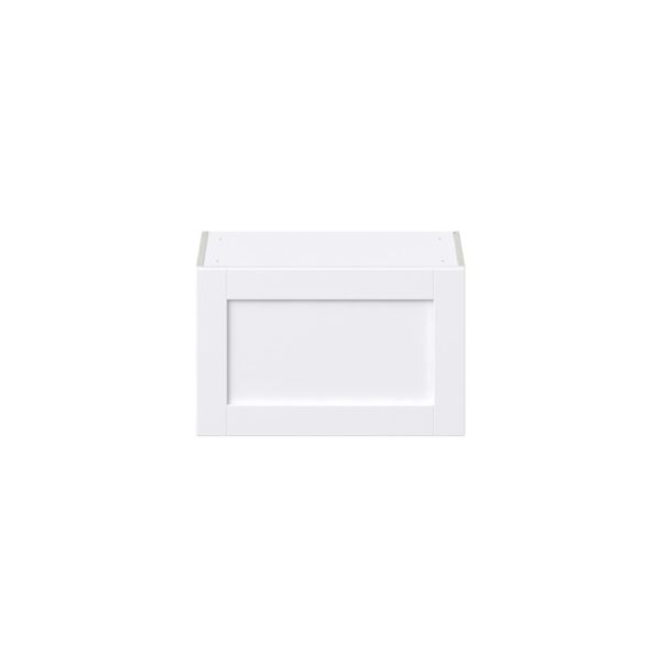 Dahlia Bright White  Shaker Assembled Wall Bridge  Cabinet with Lift Up Door (24 in. W X 15 in. H X 14 in. D)