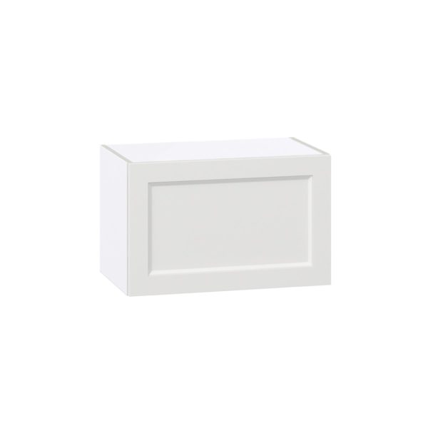 Magnolia Painted Bright White Recessed Assembled Wall Bridge  Cabinet with Lift Up Door (24 in. W X 15 in. H X 14 in. D)