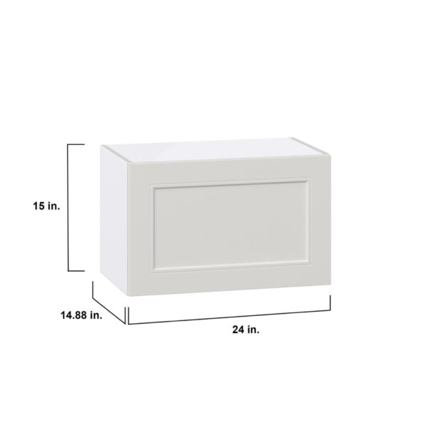 Wisteria Painted Light Gray Recessed Assembled Wall Bridge  Cabinet with Lift Up Door (24 in. W X 15 in. H X 14 in. D)