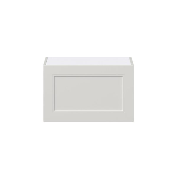 Wisteria Painted Light Gray Recessed Assembled Wall Bridge  Cabinet with Lift Up Door (24 in. W X 15 in. H X 14 in. D)