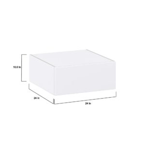 Lily Bright White  Slab Assembled Wall Bridge  Cabinet with Lift Up Door (24 in. W X 10 in. H X 24 in. D)