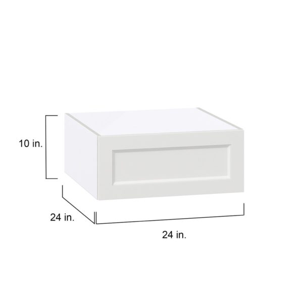 Magnolia Painted Bright White Recessed Assembled Wall Bridge  Cabinet with Lift Up Door (24 in. W X 10 in. H X 24 in. D)