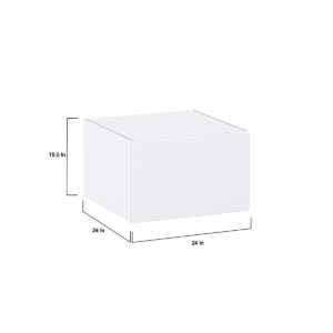 Lily Bright White  Slab Assembled Deep Wall Bridge  Cabinet with Lift Up Door(24 in. W X 15 in. H X 24 in. D)