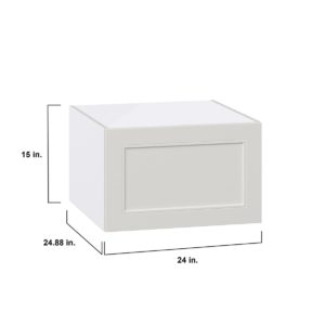 Wisteria Painted Light Gray Recessed Assembled Deep Wall Bridge  Cabinet with Lift Up Door(24 in. W X 15 in. H X 24 in. D)