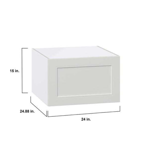 Wisteria Painted Light Gray Recessed Assembled Deep Wall Bridge  Cabinet with Lift Up Door(24 in. W X 15 in. H X 24 in. D)