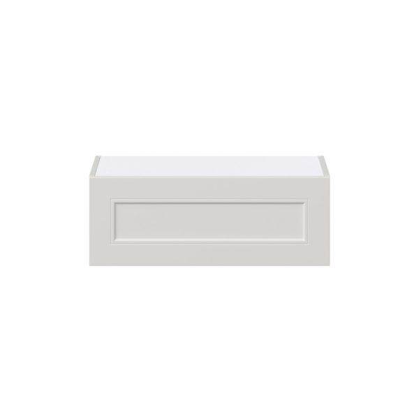 Wisteria Painted Light Gray Recessed Assembled Wall Bridge Cabinet with Lift Up Door (27 in. W X 10 in. H X 14 in. D)