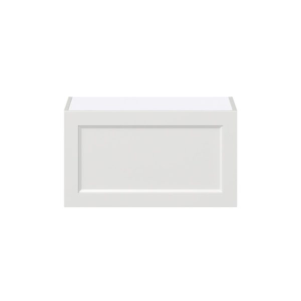 Magnolia Painted Bright White Recessed Assembled Wall Bridge Cabinet with Lift Up Door (27 in. W X 15 in. H X 14 in. D)