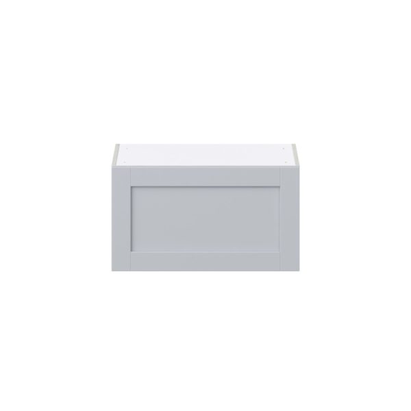 Sea Holly Light Gray  Shaker Assembled Wall Bridge Cabinet with Lift Up Door (27 in. W X 15 in. H X 14 in. D)