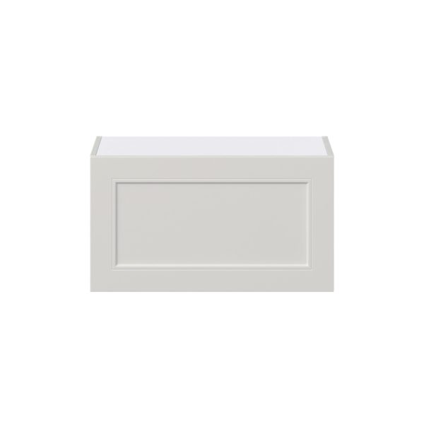 Wisteria Painted Light Gray Recessed Assembled Wall Bridge Cabinet with Lift Up Door (27 in. W X 15 in. H X 14 in. D)