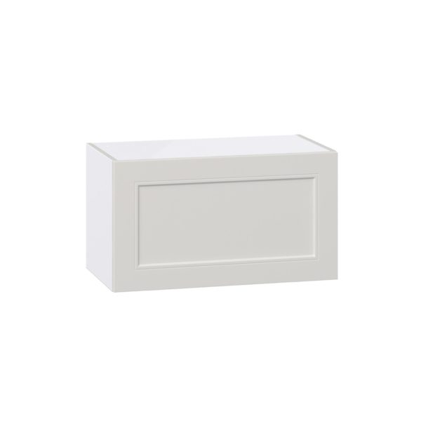 Wisteria Painted Light Gray Recessed Assembled Wall Bridge Cabinet with Lift Up Door (27 in. W X 15 in. H X 14 in. D)