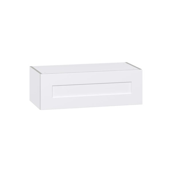 Jasmine Painted Warm White  Shaker Assembled Wall Bridge Cabinet with Lift Up Door (30 in. W X 10 in. H X 14 in. D)