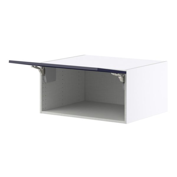 Camellia Painted Midnight Blue Recessed Assembled Deep Wall Bridge  Cabinet with Lift Up Door (30 in. W x 15 in. H x 24 in. D)