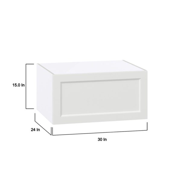 Magnolia Painted Bright White Recessed Assembled Deep Wall Bridge  Cabinet with Lift Up Door (30 in. W x 15 in. H x 24 in. D)